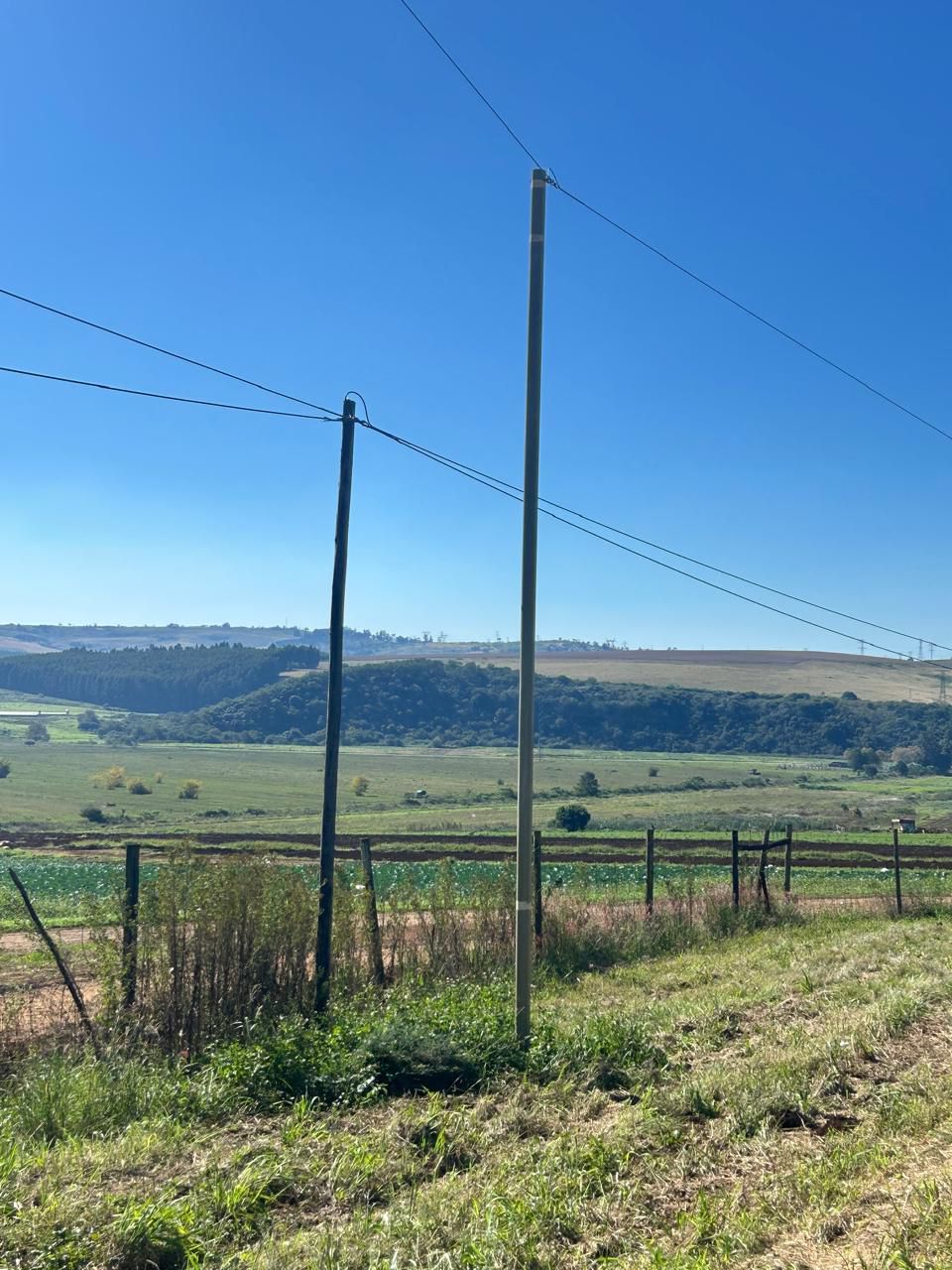 128mm Light Duty pole in situ